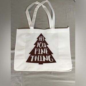 White and Brown Tote Bag